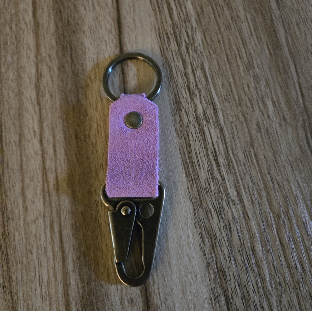 Portland Leather Goods Pink Suede Short Keychain - Picture 3 of 3